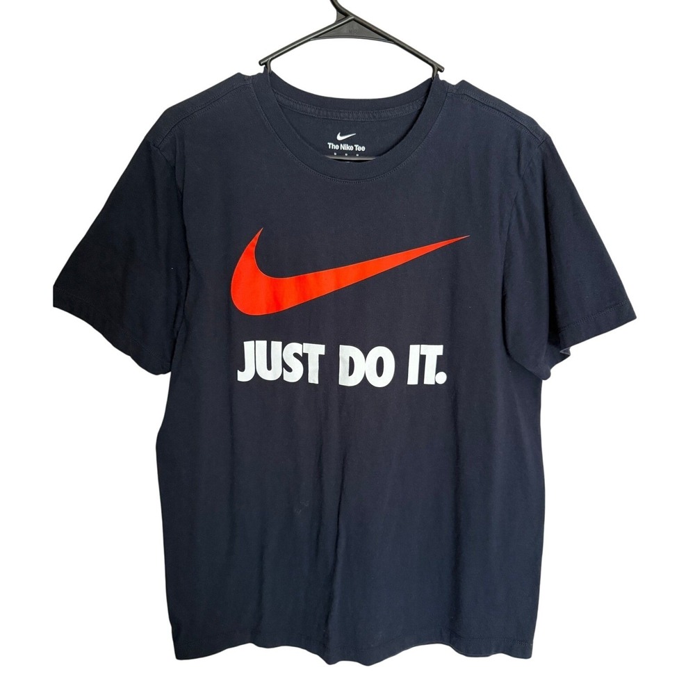 Nike Streetwear Sportswear Men's Navy Blue Just Do It Swoosh T Shirt Medium